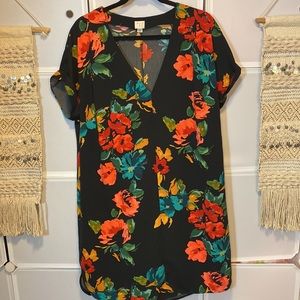 A New Day Floral Pullover Short Sleeves Hi/low Dress